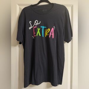 Women's Charcoal “So Extra” Graphic Tee with Colorful Lettering